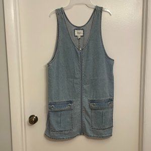 Zip front denim dress